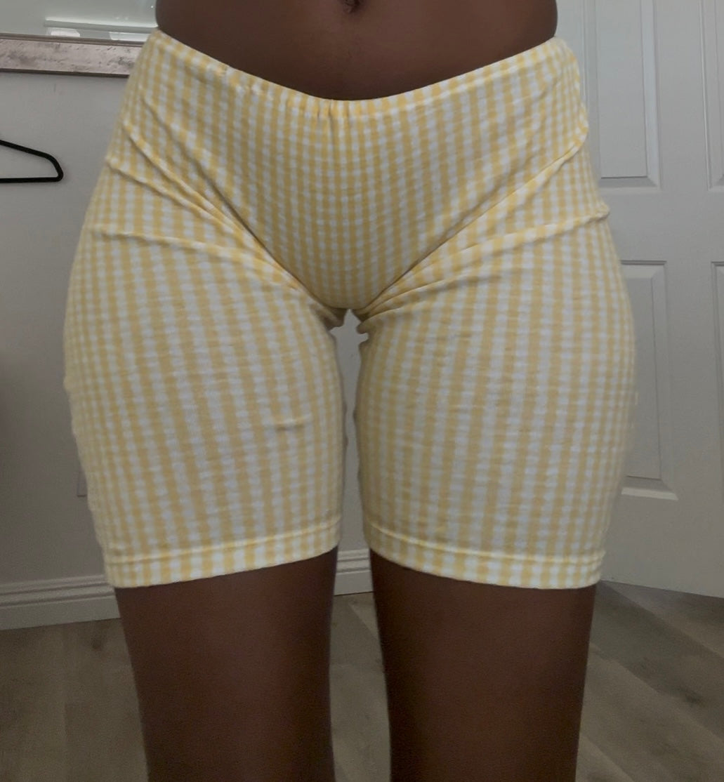 Yellow Striped Winnie Shorts