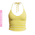 Yellow Striped Tank Top Halter Top (Pineapple)