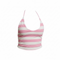 Pink Striped Tank Top Halter Top (Cupcake)