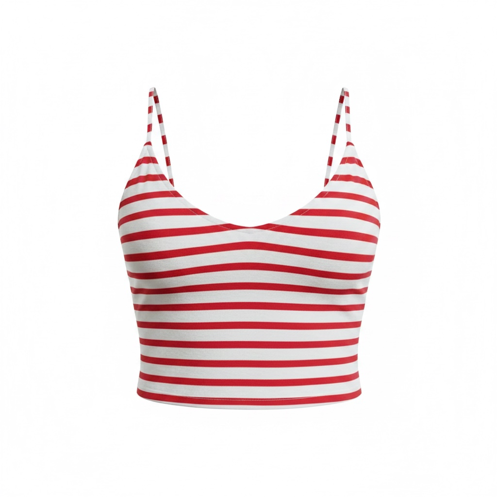 Red Striped Tank Top Halter Top (Candy Cane)